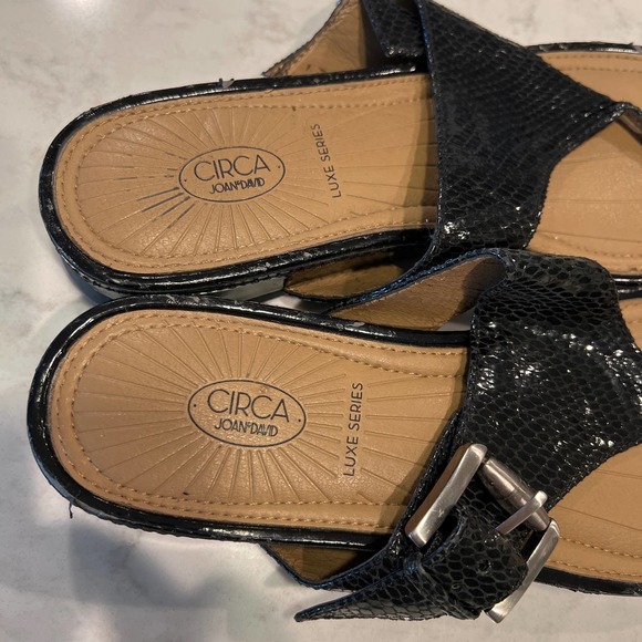 Circa Joan & David‎ Luxe Series Women's Snakeskin Leather Buckle Sandals Size 9 - Picture 7 of 8